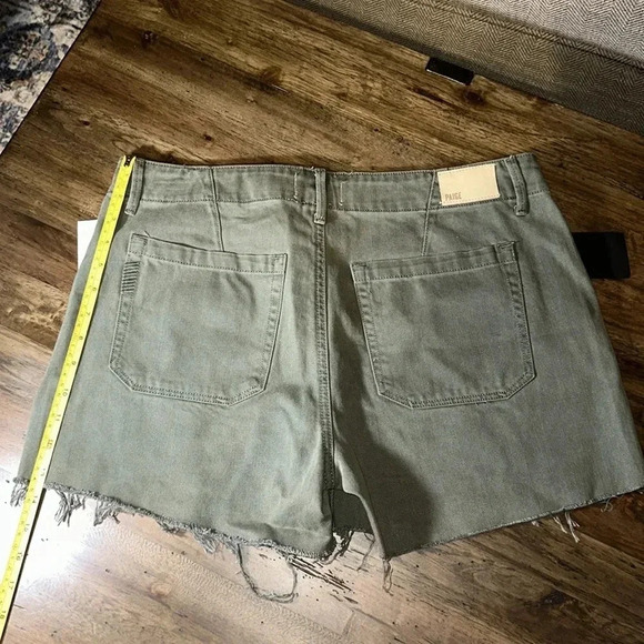 NWT PAIGE Designer WMN 31 Vintage Green Shorts (60Cotton/40Lyocell) Nordstrom - Picture 11 of 16
